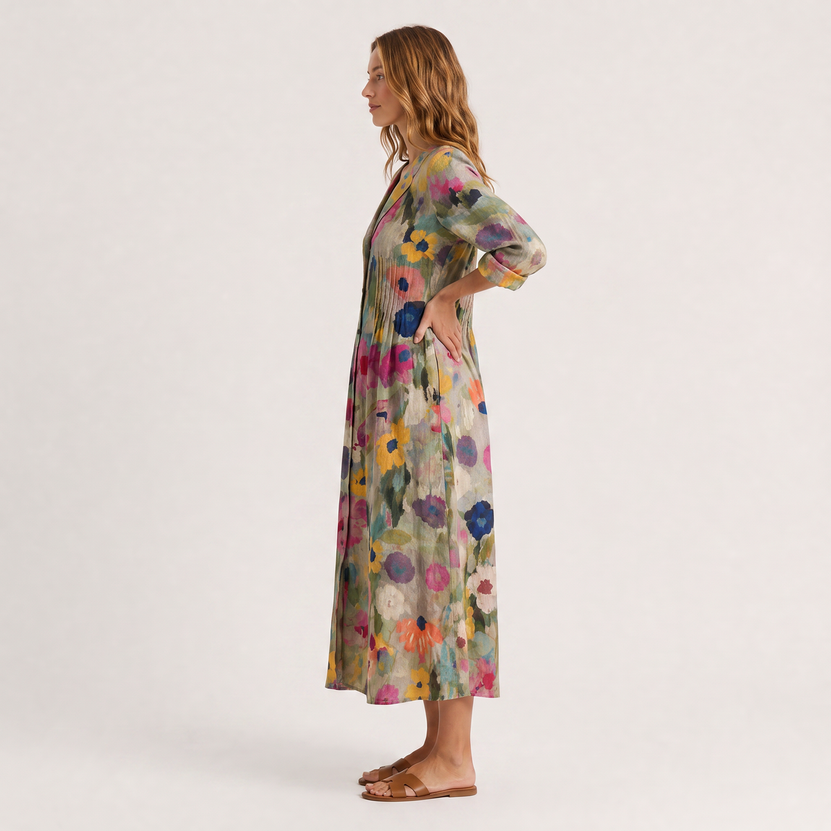 Women's Printed Relaxed Shirt Maxi Dress