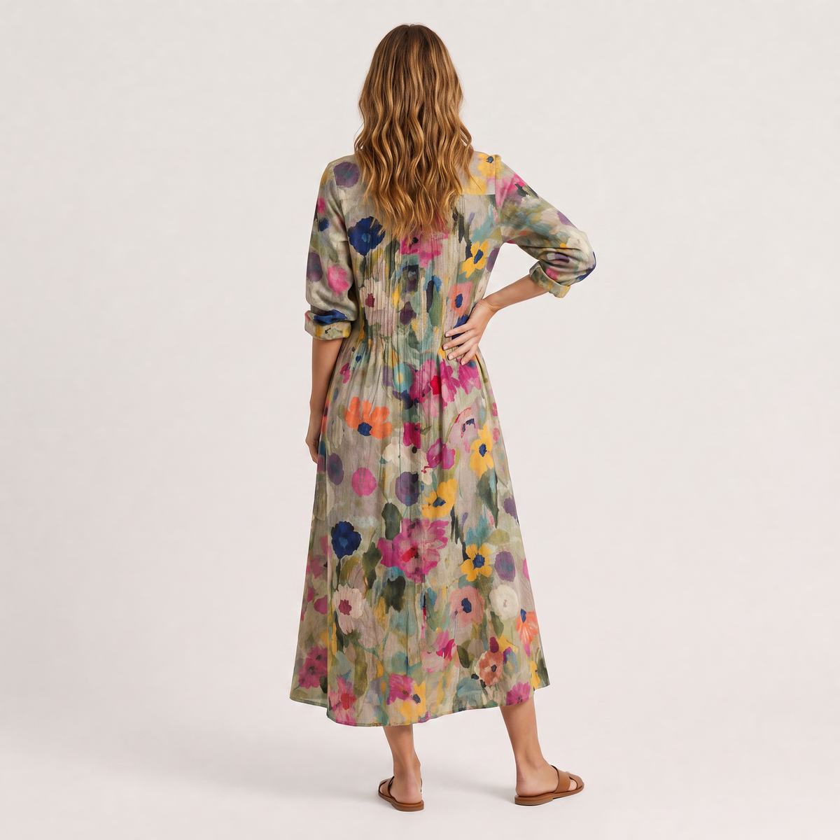 Women's Printed Relaxed Shirt Maxi Dress