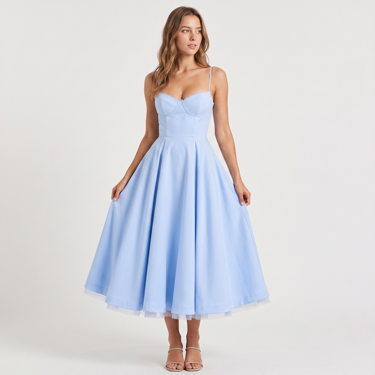 Women's Corset-Style Midi Occasion Dress