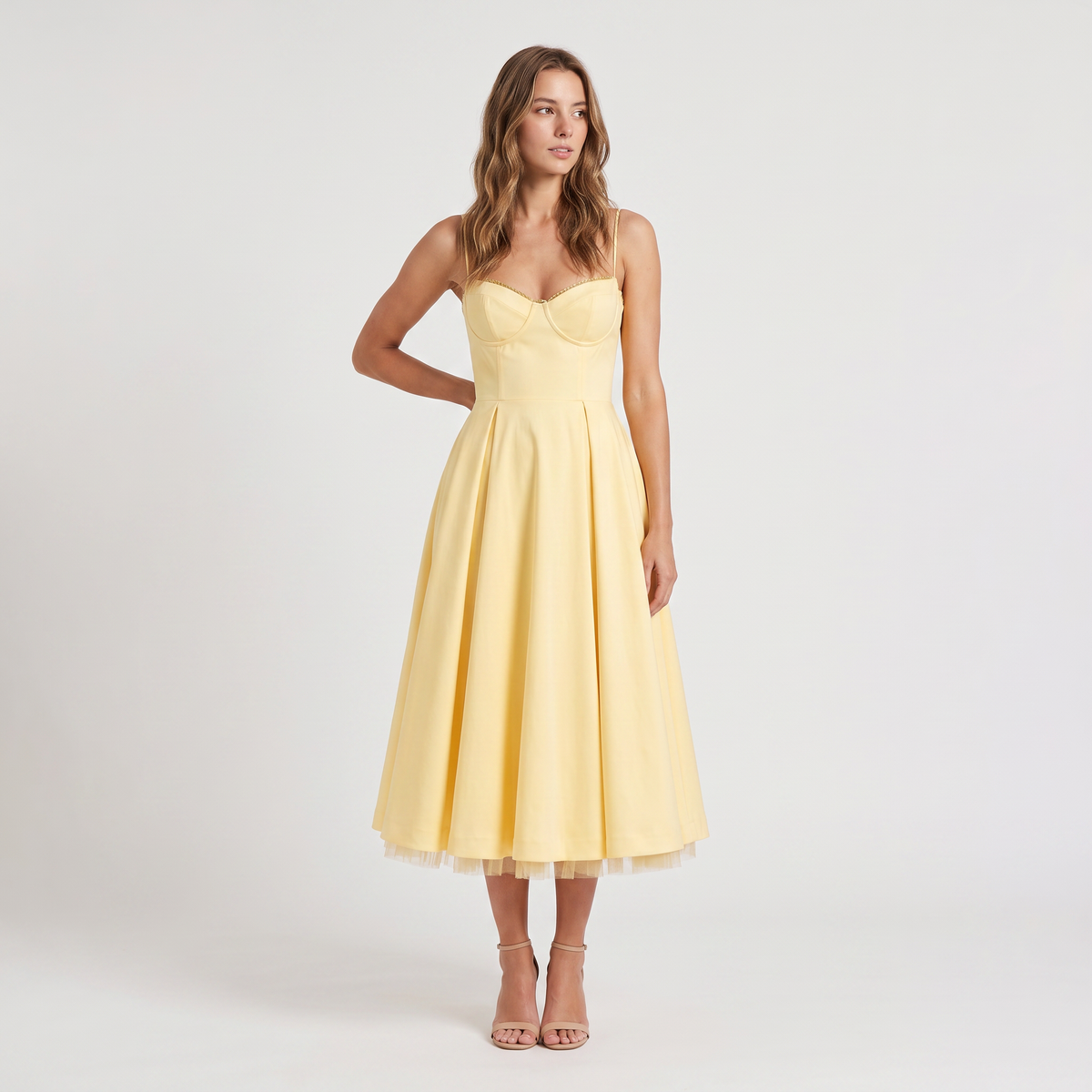 Women's Corset-Style Midi Occasion Dress