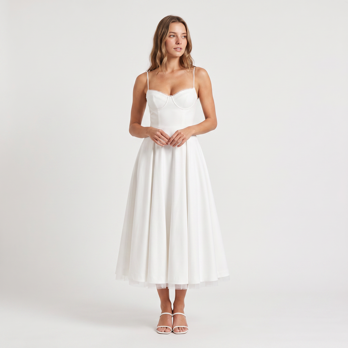 Women's Corset-Style Midi Occasion Dress