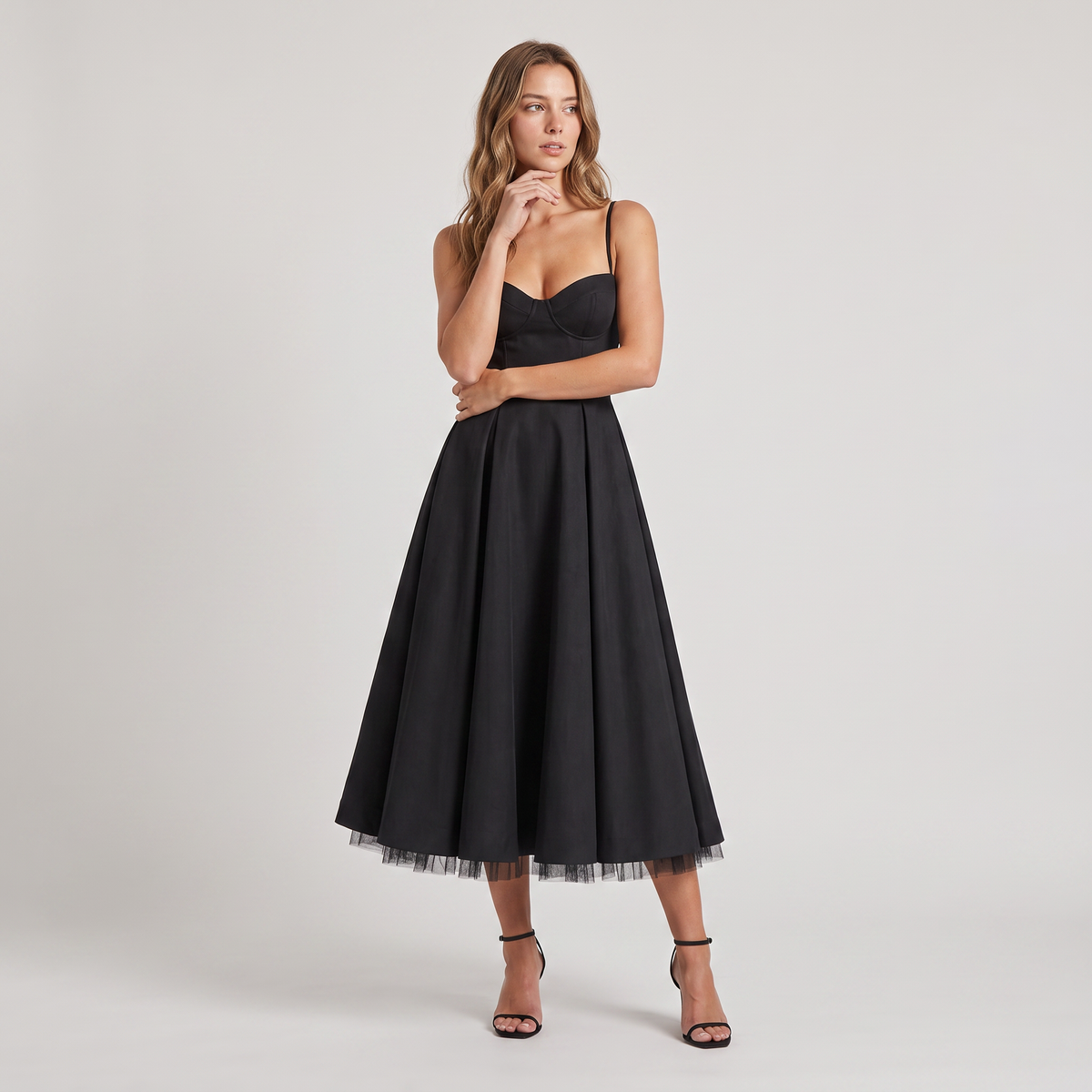 Women's Corset-Style Midi Occasion Dress