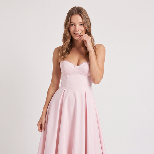 Women's Corset-Style Midi Occasion Dress