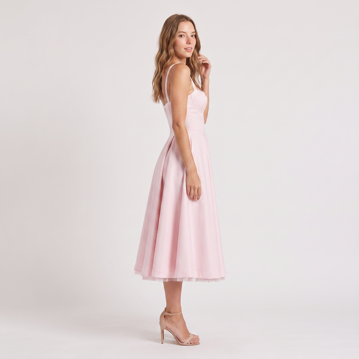 Women's Corset-Style Midi Occasion Dress
