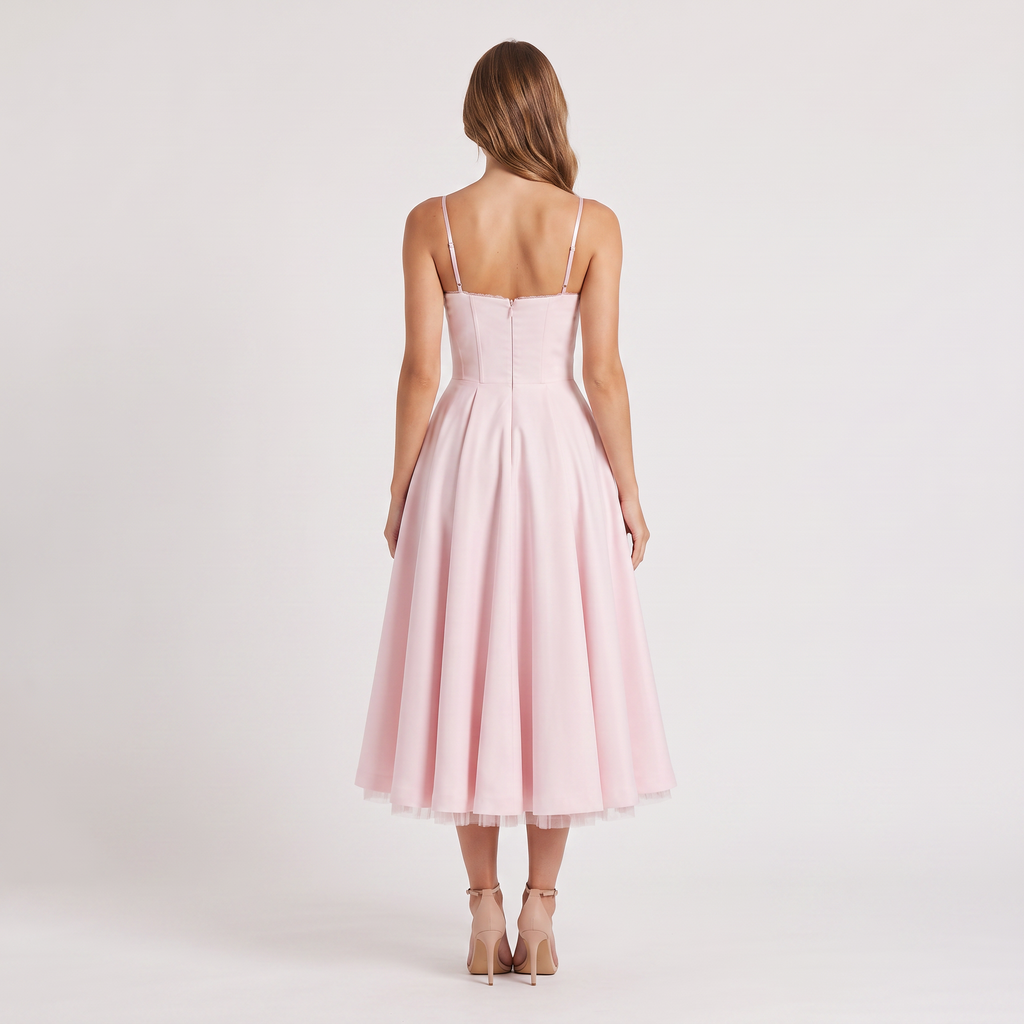 Women's Corset-Style Midi Occasion Dress