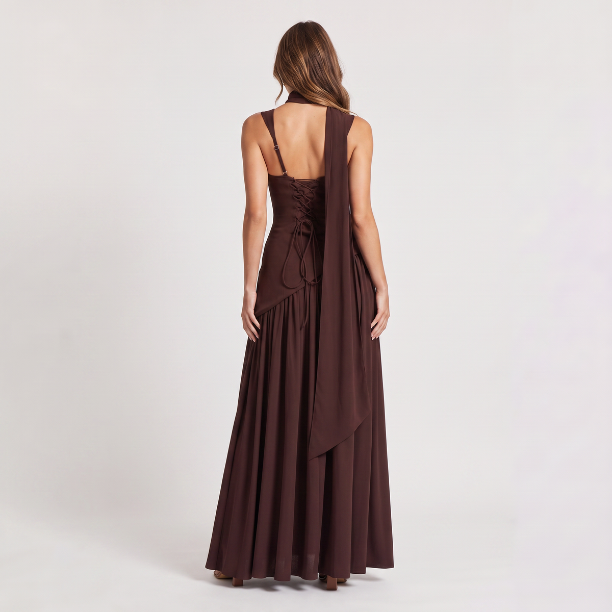 Women's Sculpted Satin-Feel Maxi Dress