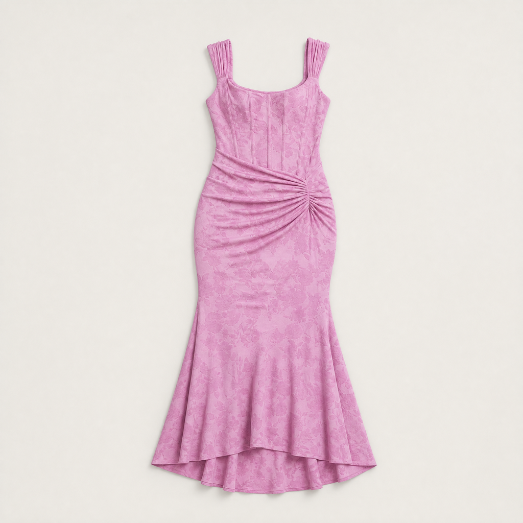 Women's Corset High-Low Fishtail Maxi Dress