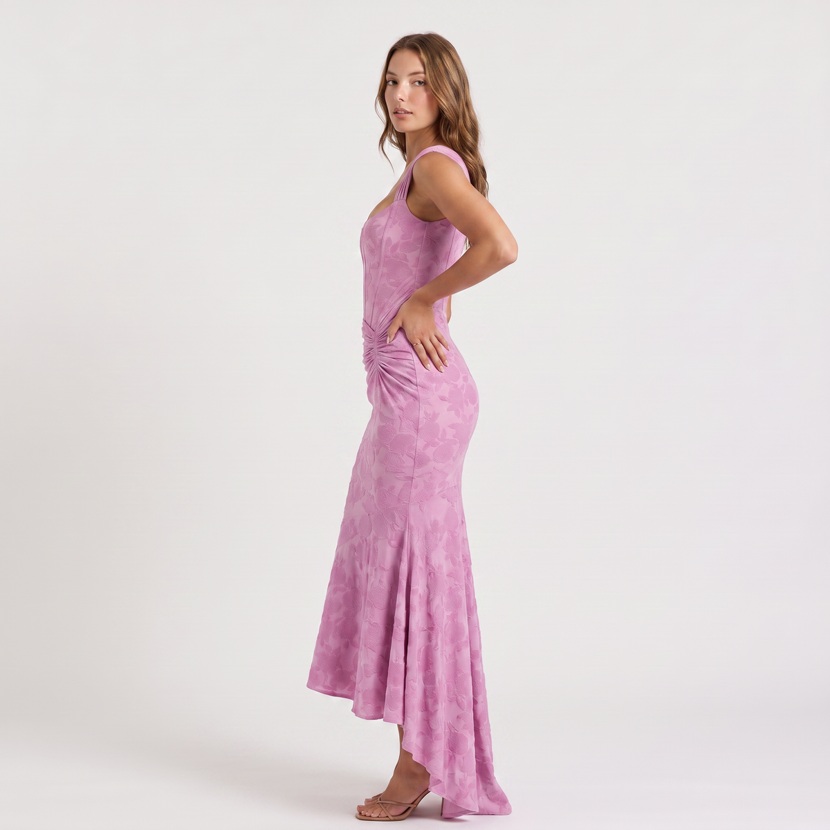 Women's Corset High-Low Fishtail Maxi Dress