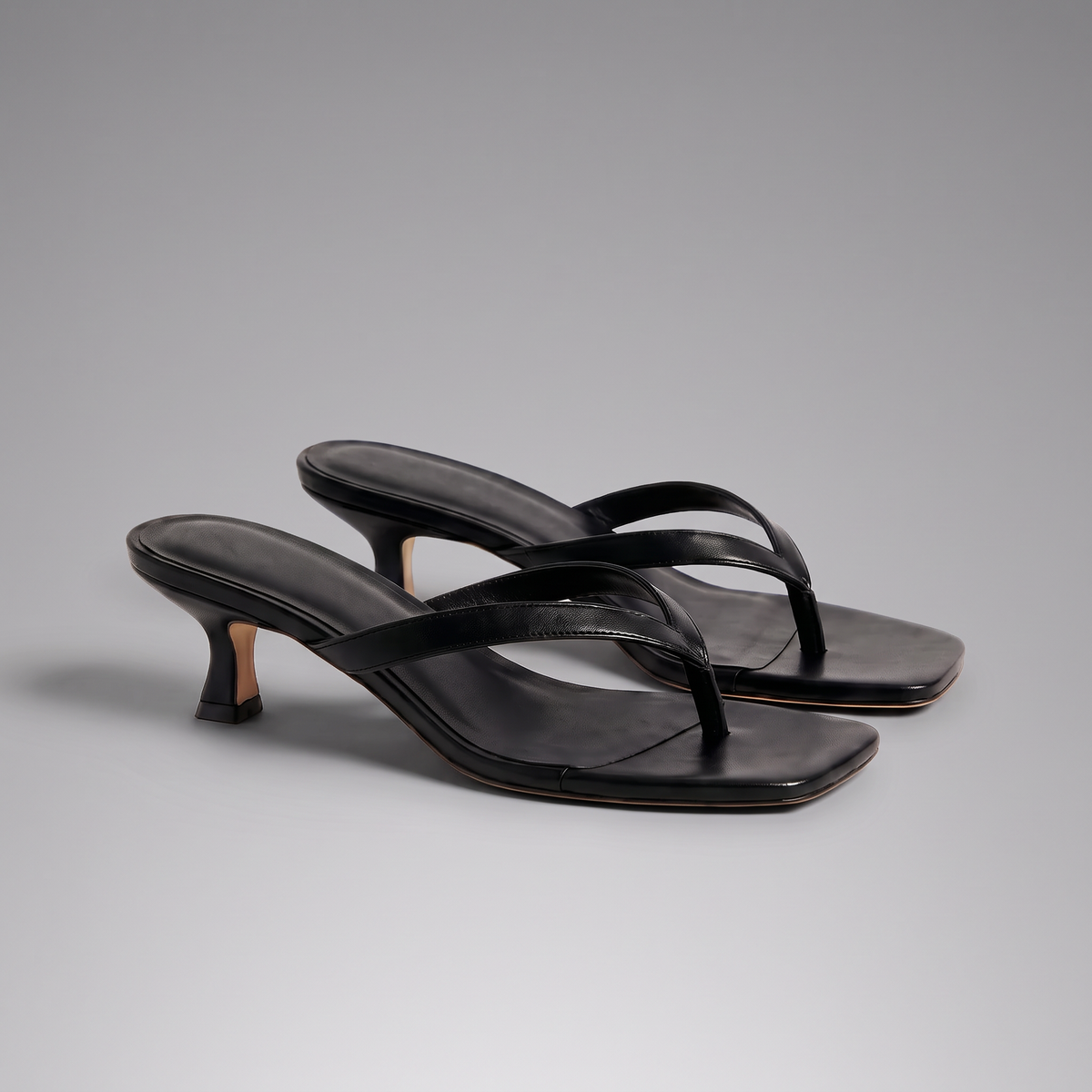 Women's Strappy Square Toe Kitten Heel Sandals