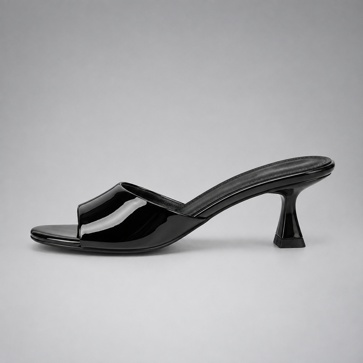 Women's Patent-Look Square Toe Slide Heels