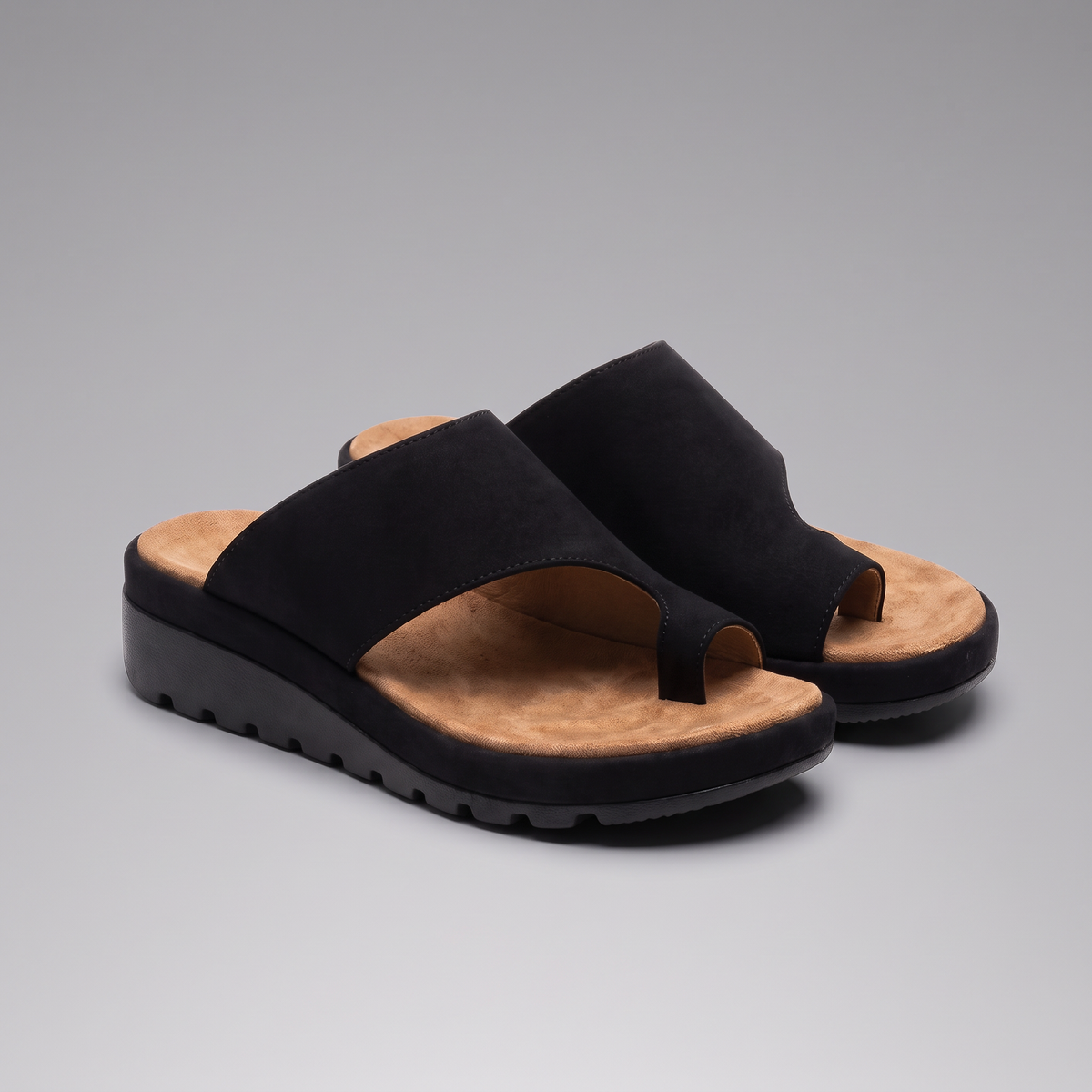 Women's Toe Ring Wedge Slide Slip-on Sandals