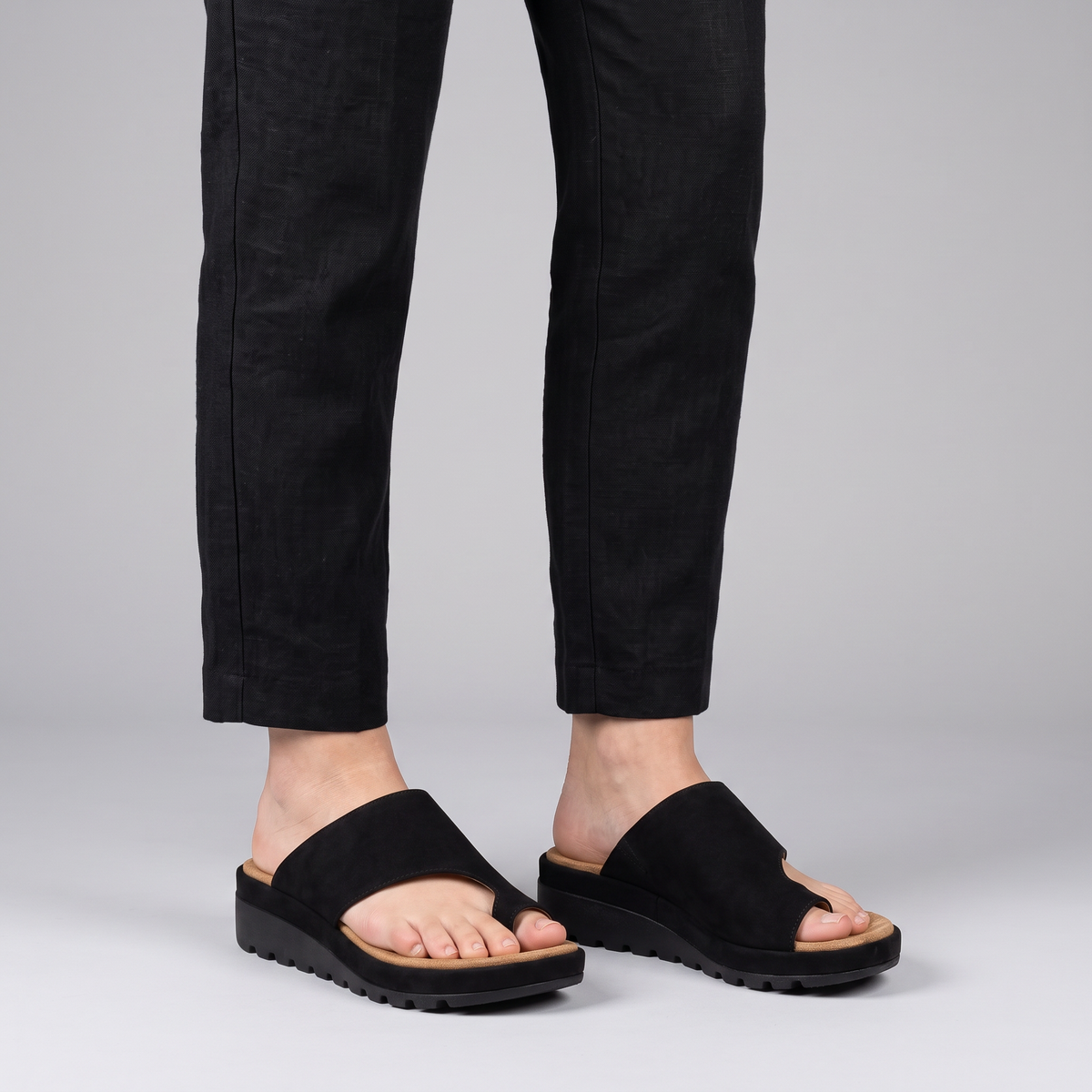 Women's Toe Ring Wedge Slide Slip-on Sandals