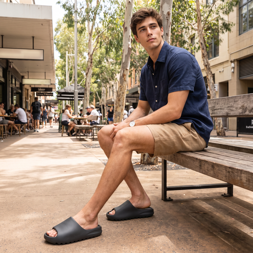 Men's Cushioned Open-Toe Slide Sandals