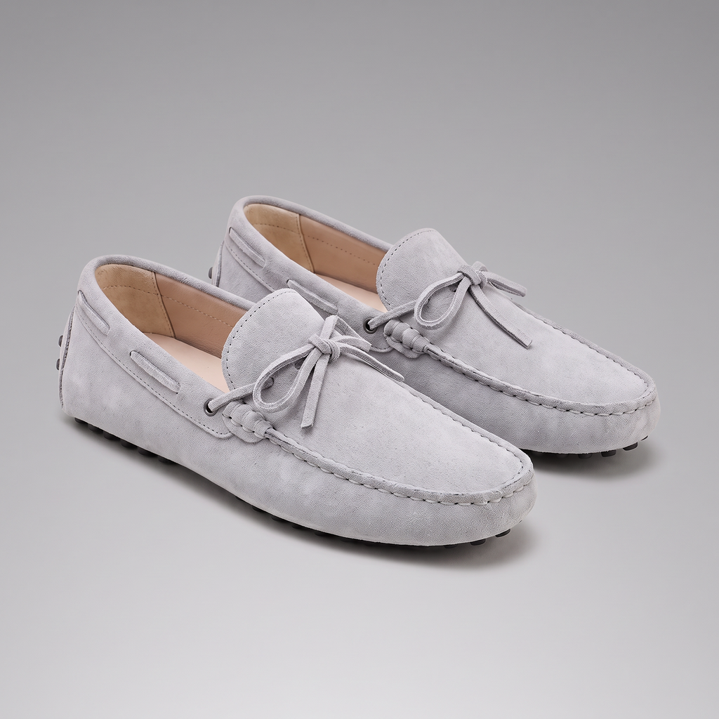 Men's Suede Tie-Front Driving Loafers