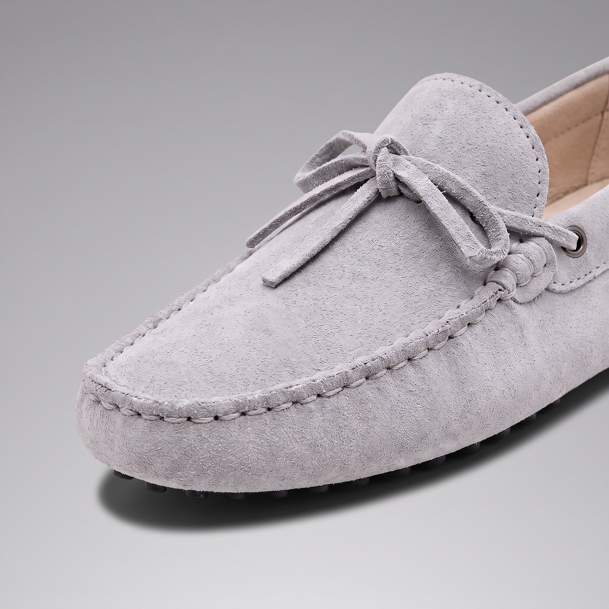 Men's Suede Tie-Front Driving Loafers