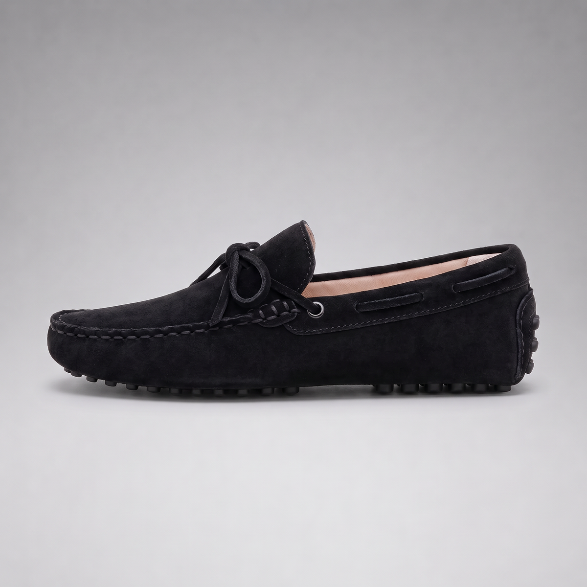 Men's Suede Tie-Front Driving Loafers