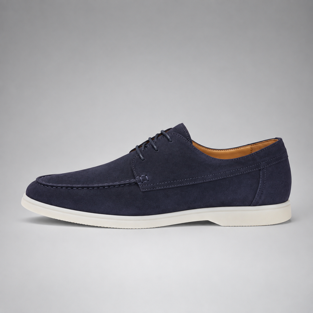 Men's Suede Apron-Toe Lace-Up Shoes