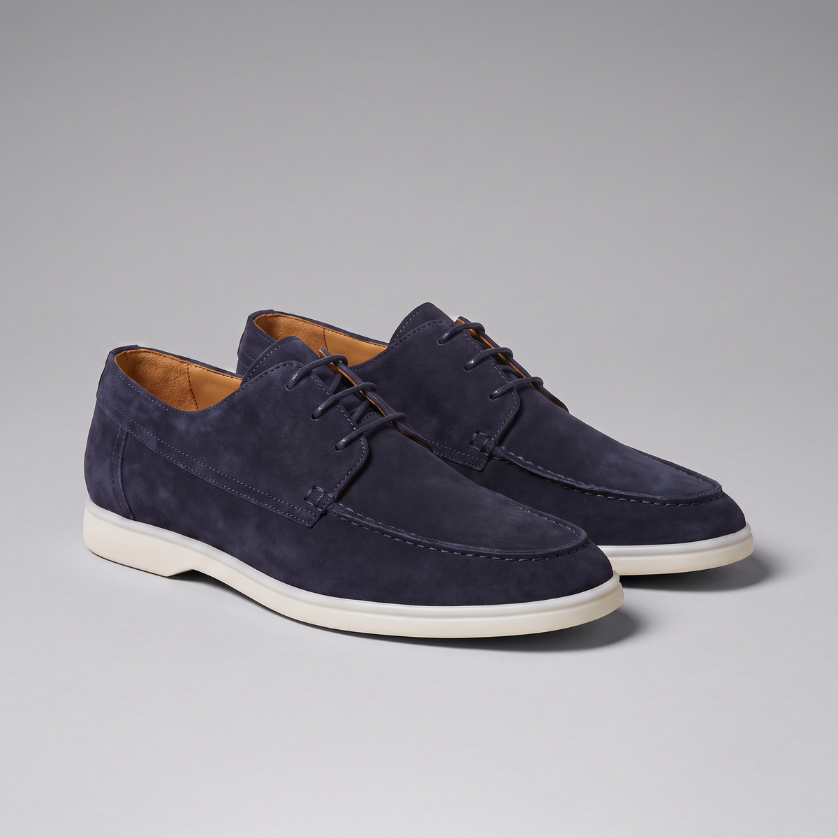 Men's Suede Apron-Toe Lace-Up Shoes