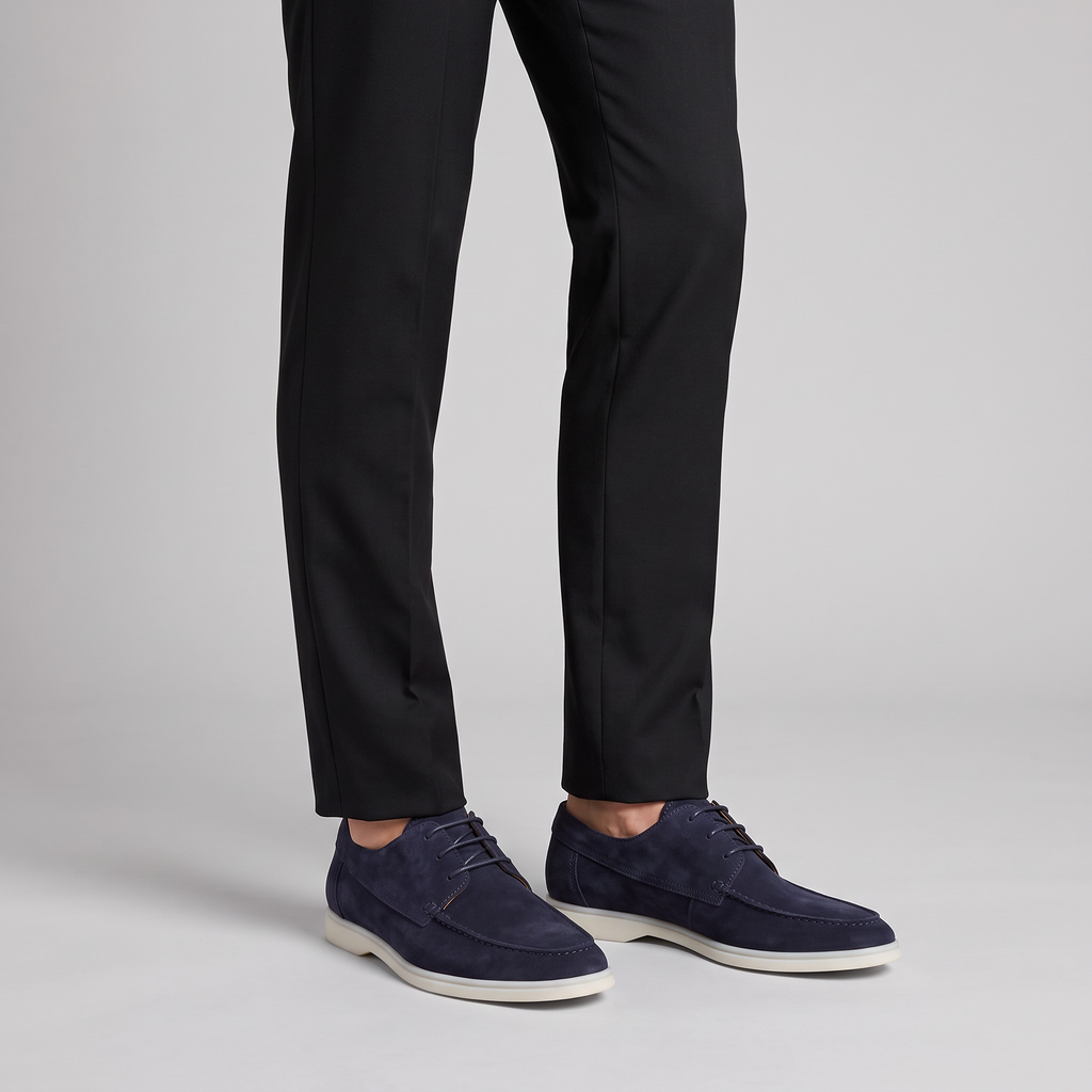 Men's Suede Apron-Toe Lace-Up Shoes