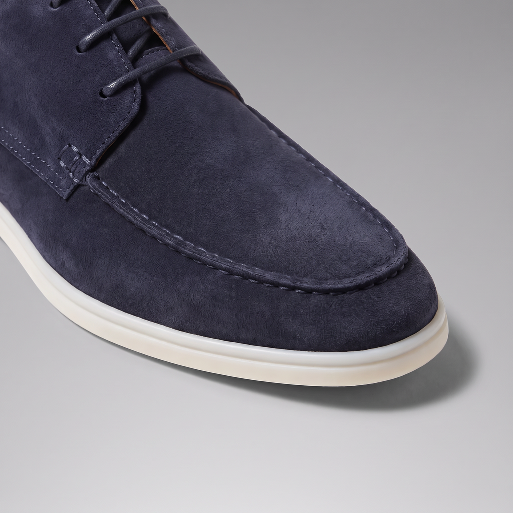 Men's Suede Apron-Toe Lace-Up Shoes