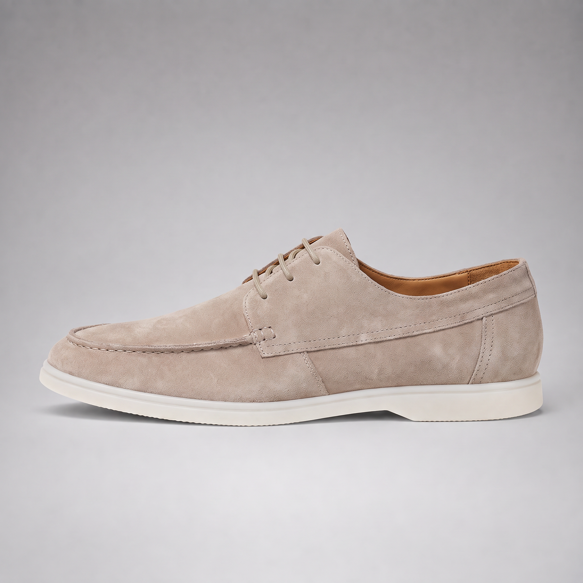 Men's Suede Apron-Toe Lace-Up Shoes