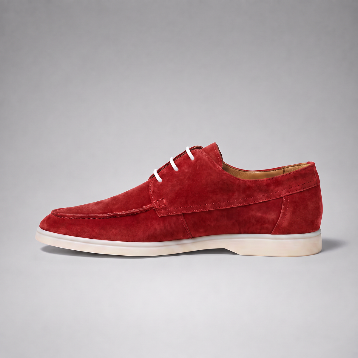 Men's Suede Apron-Toe Lace-Up Shoes