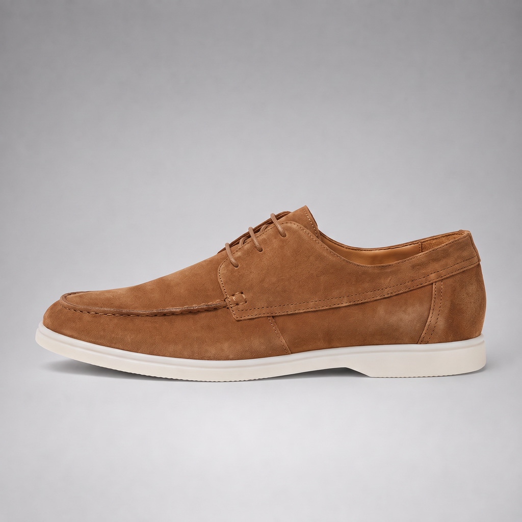 Men's Suede Apron-Toe Lace-Up Shoes