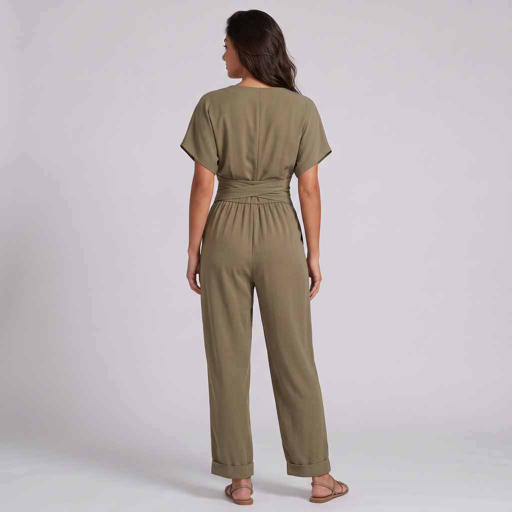 Women's Wrap-Front Two-Piece Trouser Set