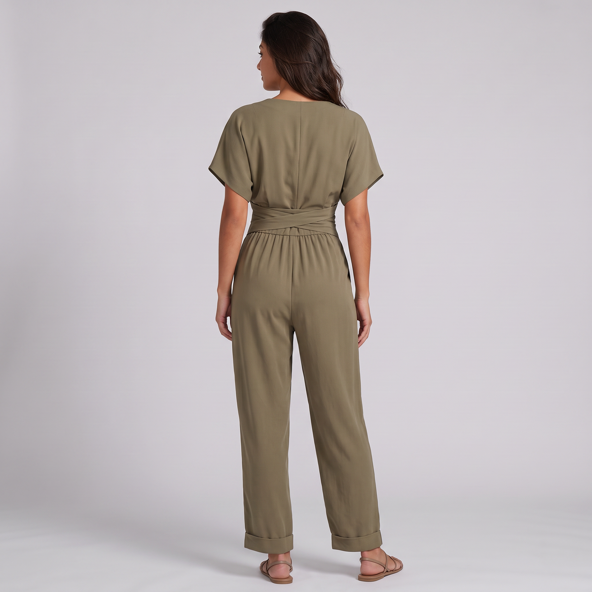 Women's Wrap-Front Two-Piece Trouser Set