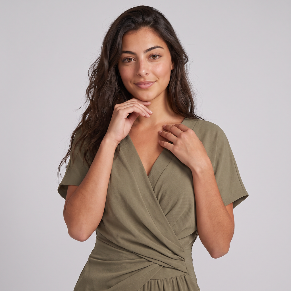 Women's Wrap-Front Two-Piece Trouser Set