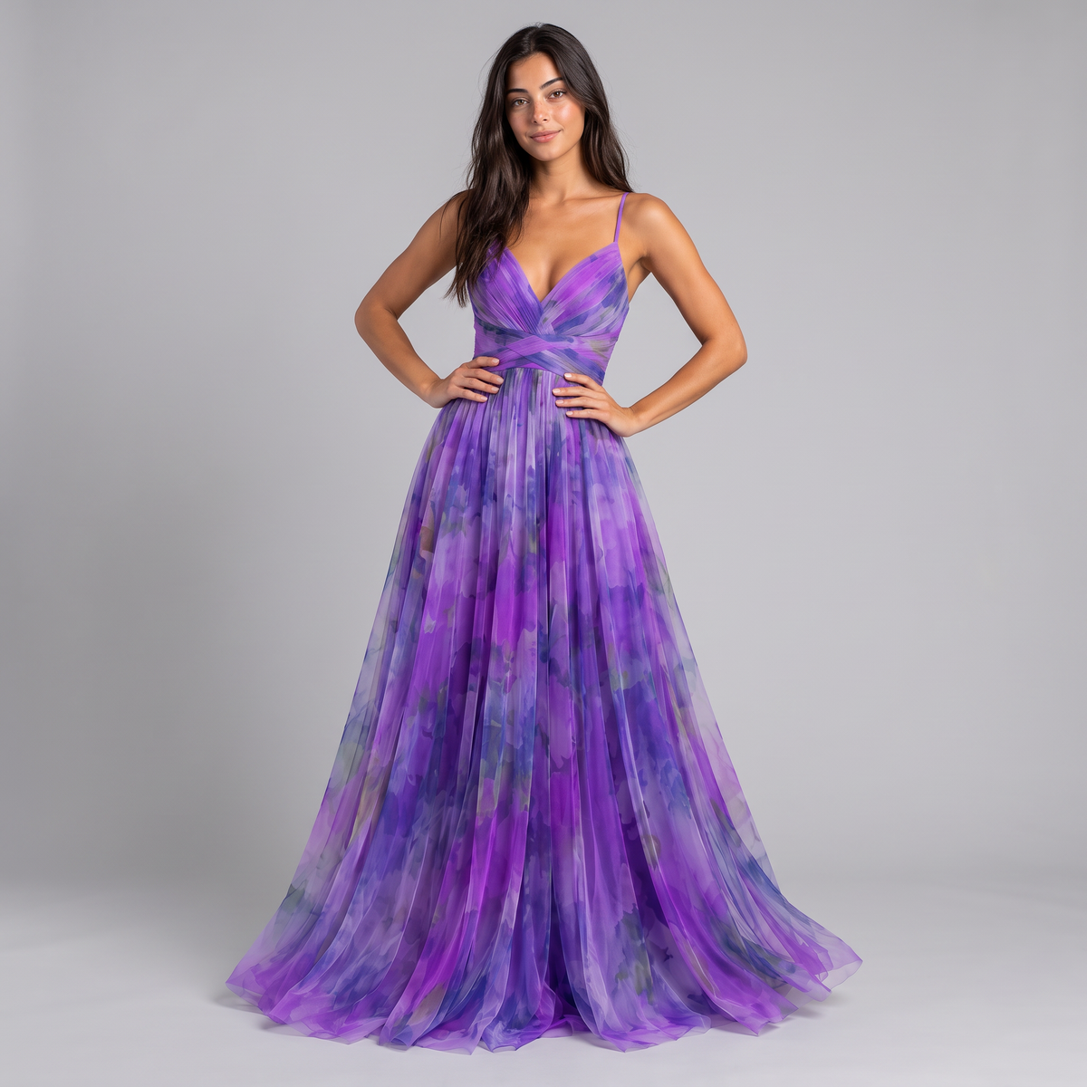 Women's Floral V-Neck Maxi Dress