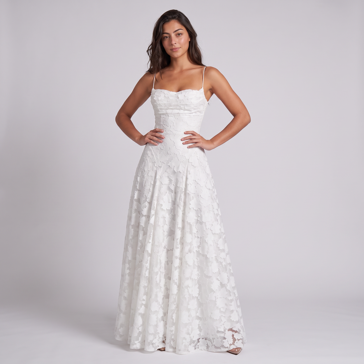 Women's Floral Textured Maxi Dress