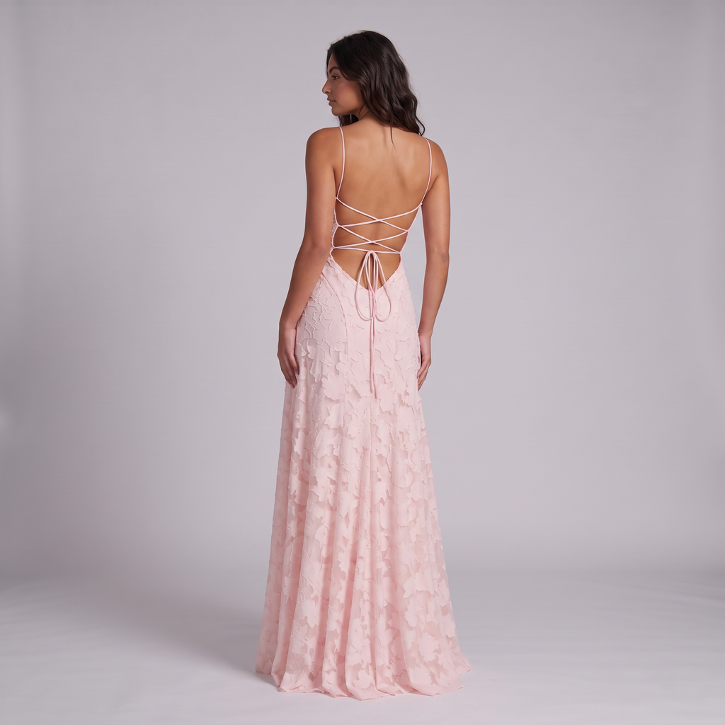 Women's Floral Textured Maxi Dress