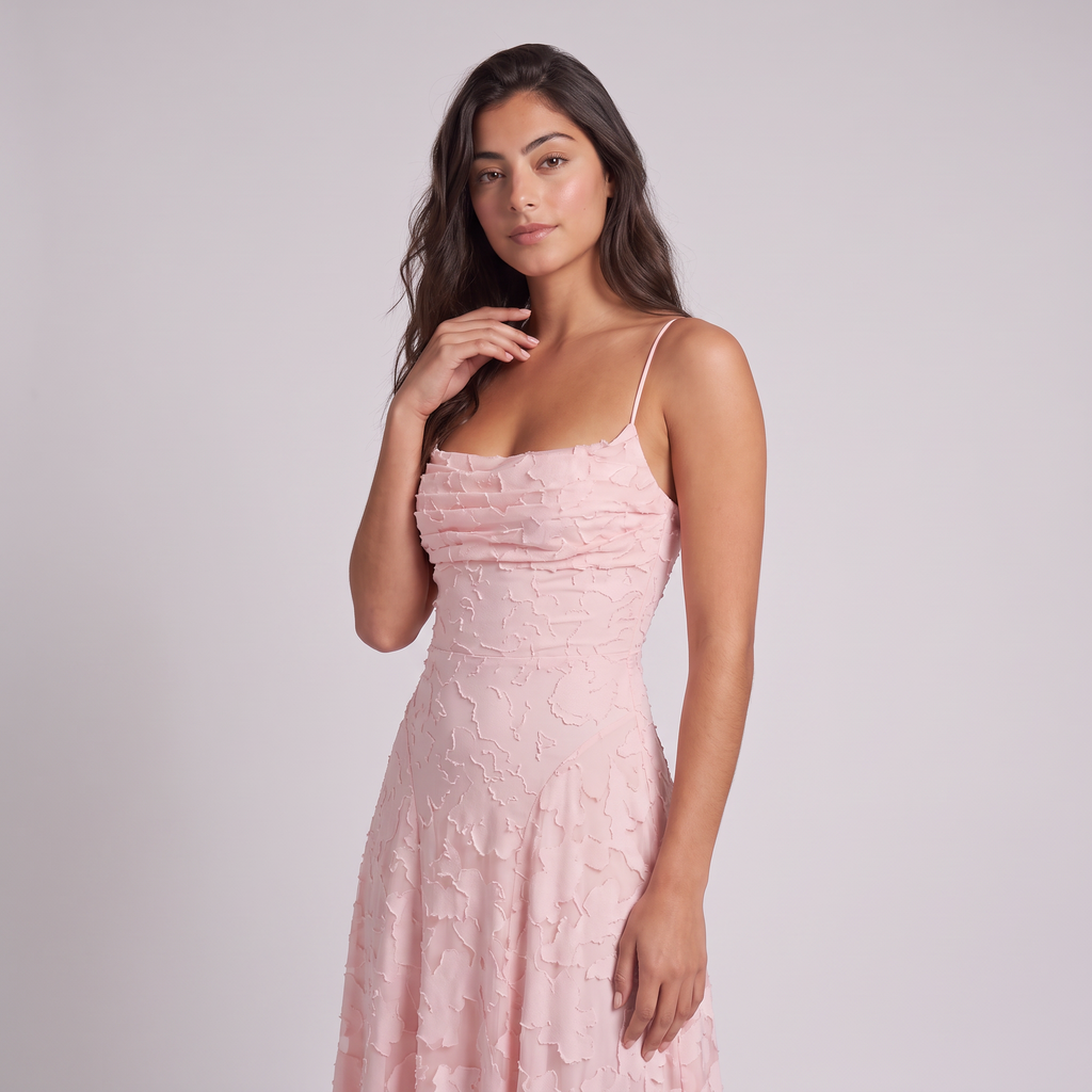 Women's Floral Textured Maxi Dress