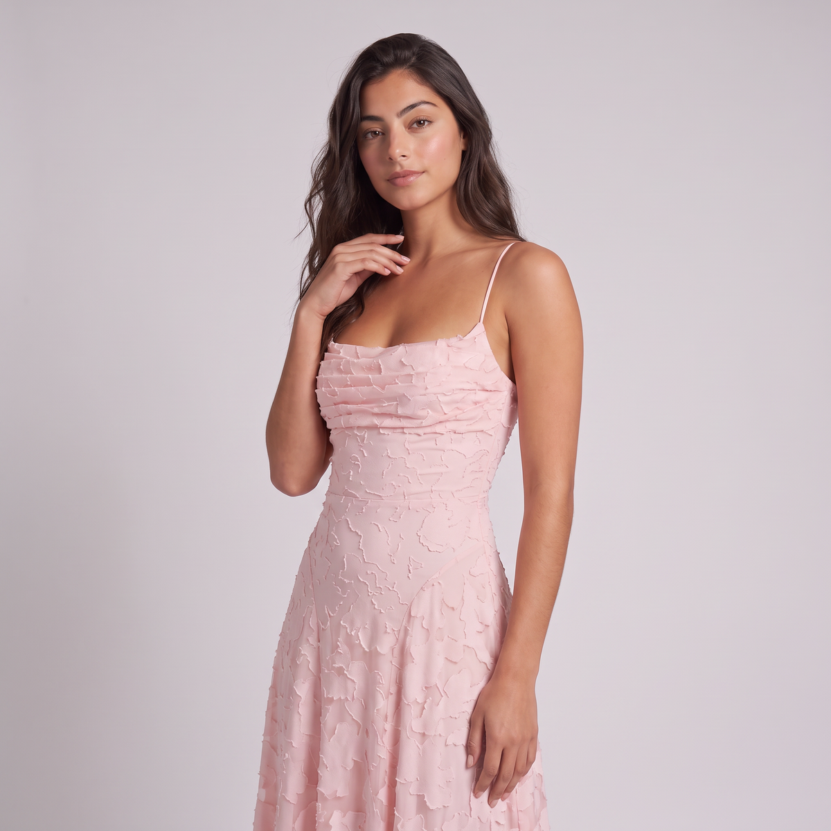 Women's Floral Textured Maxi Dress