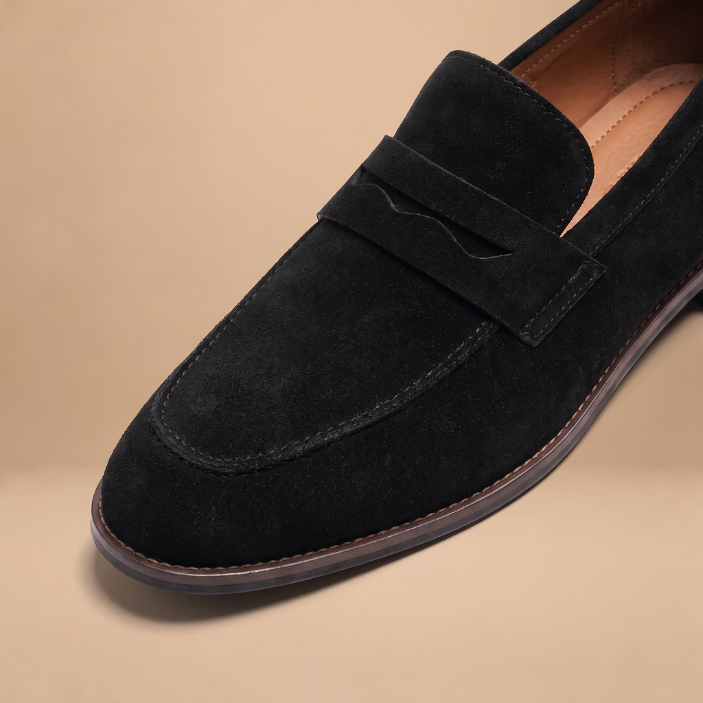 Men's Nubuck Leather Penny Loafers