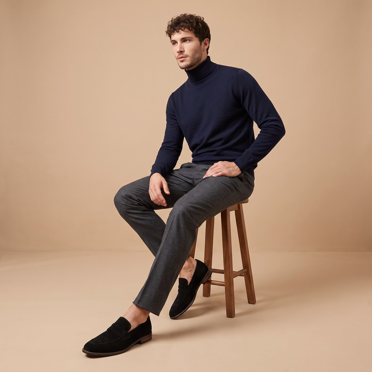Men's Nubuck Leather Penny Loafers