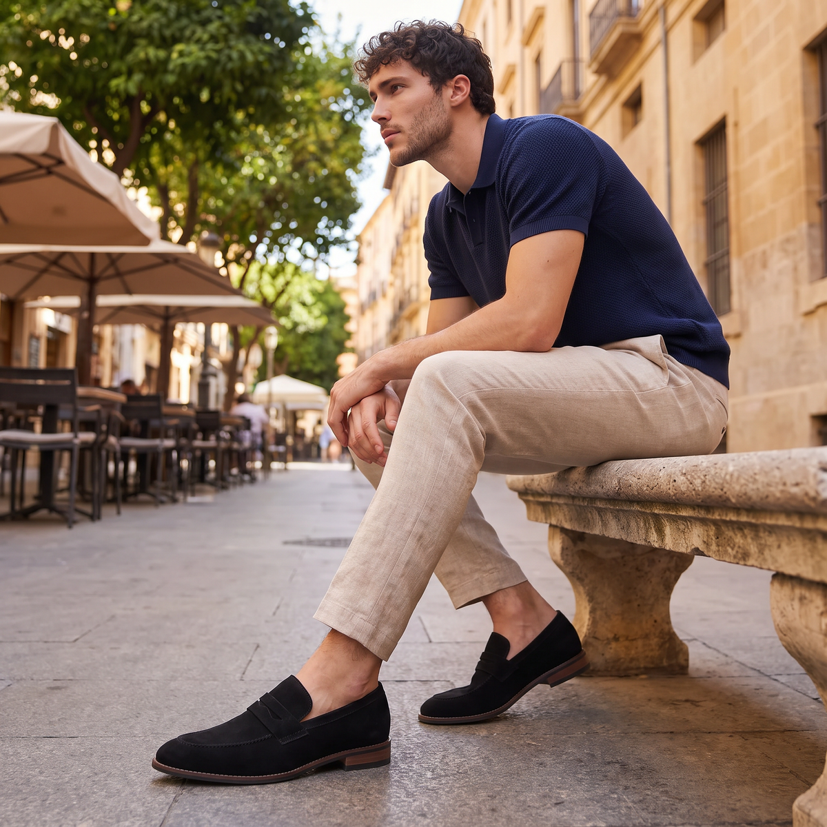 Men's Nubuck Leather Penny Loafers