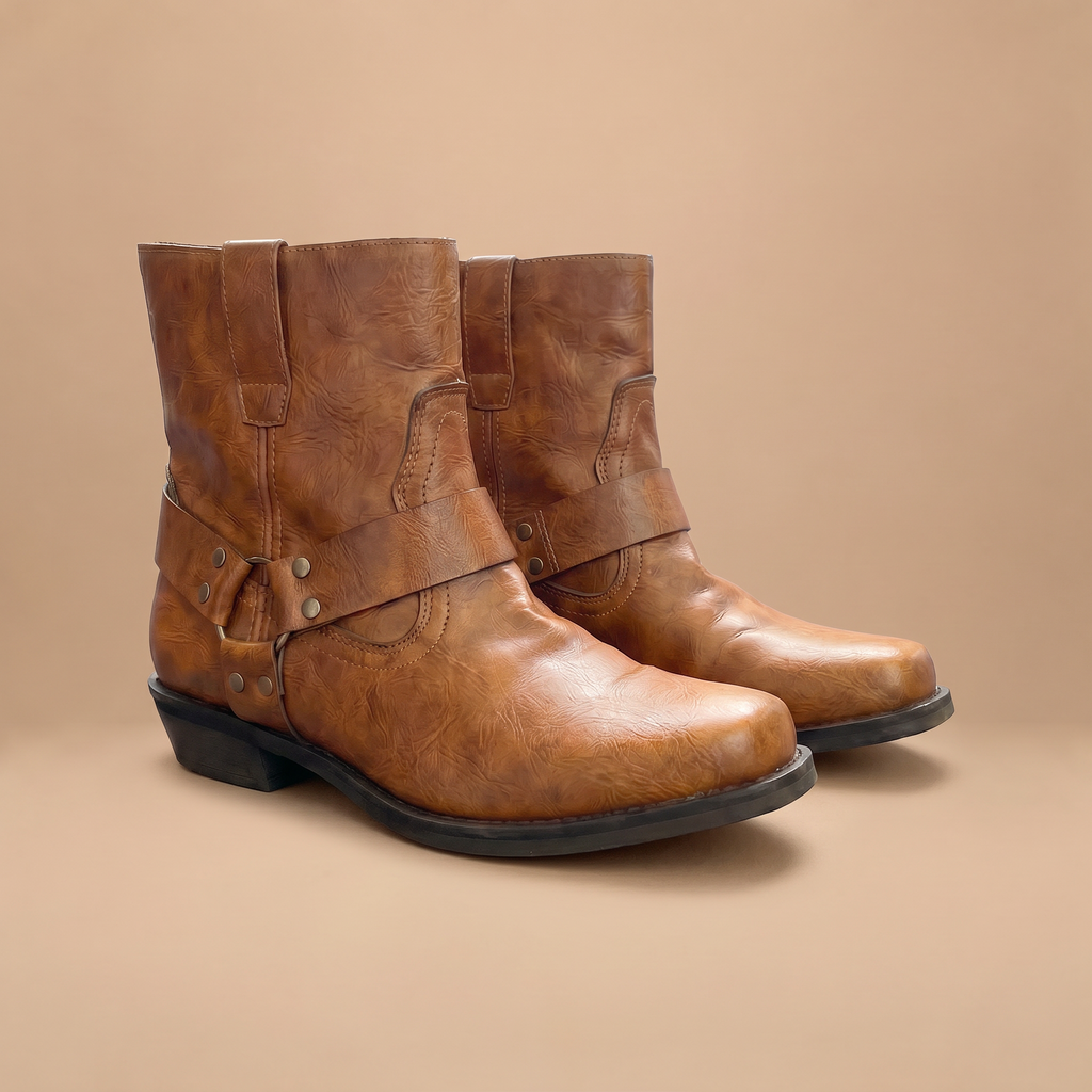 Men's Harness Slip-On Ankle Boots