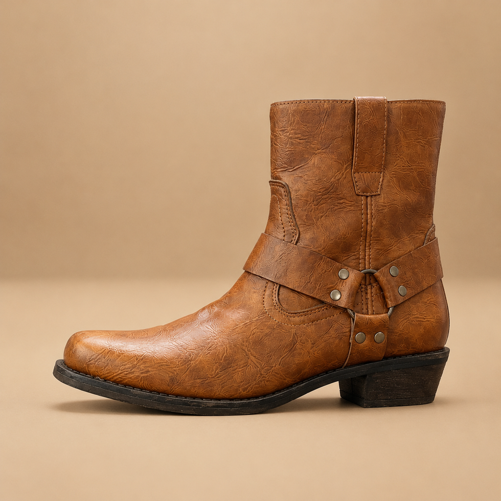Men's Harness Slip-On Ankle Boots