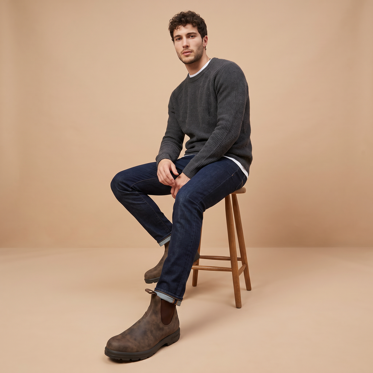 Men's Leather-Look Chelsea Boots