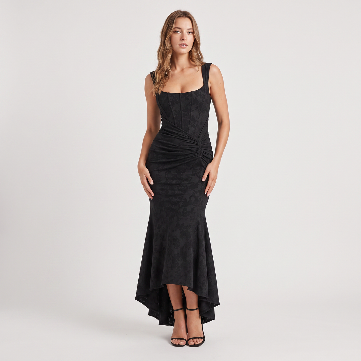 Women's Corset High-Low Fishtail Maxi Dress