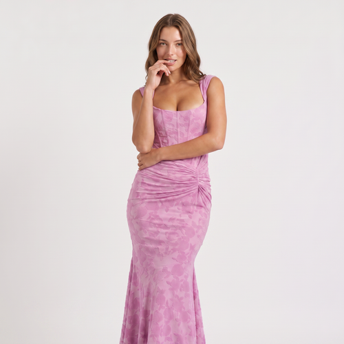 Women's Corset High-Low Fishtail Maxi Dress