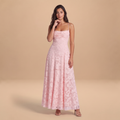 Women's Floral Textured Maxi Dress