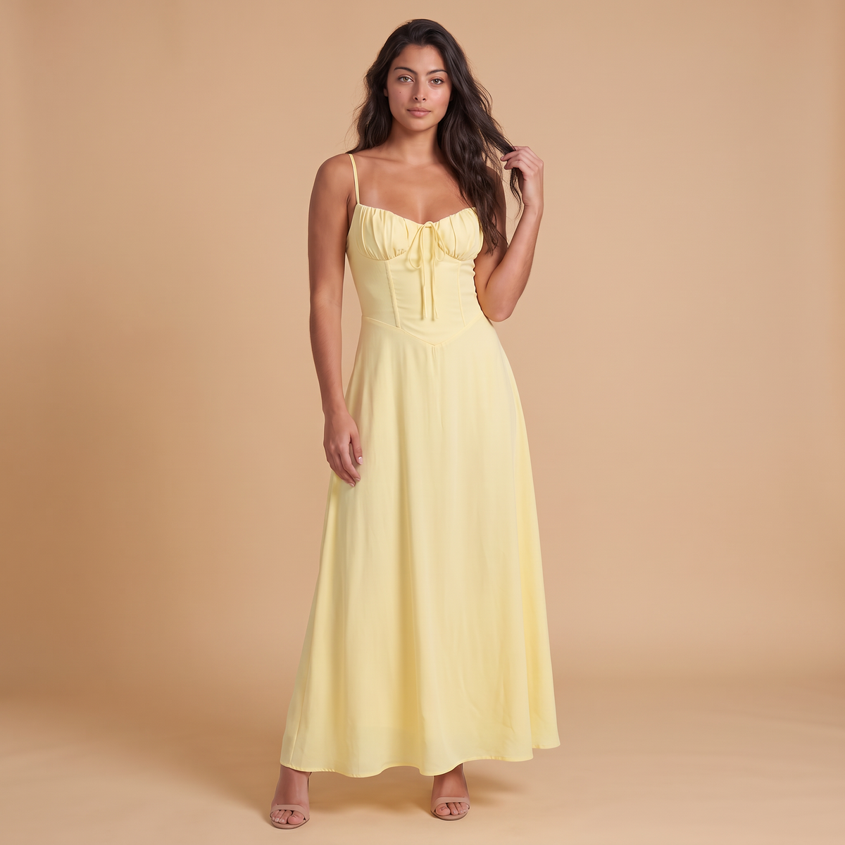 Women's Gathered Bust Maxi Dress