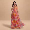 Women's Floral V-Neck Maxi Dress