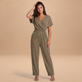 Women's Wrap-Front Two-Piece Trouser Set