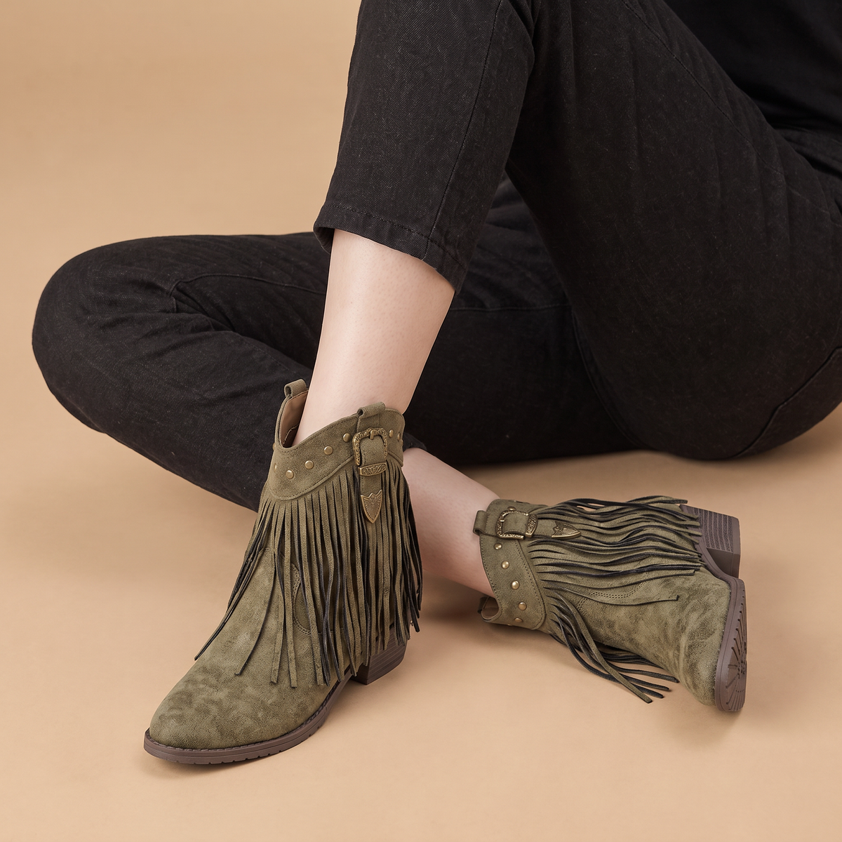 Women's Western Fringe Ankle Boots